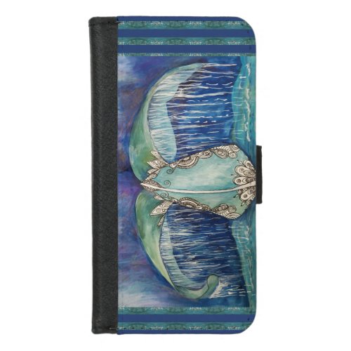 whale tail with stripes iPhone 87 wallet case