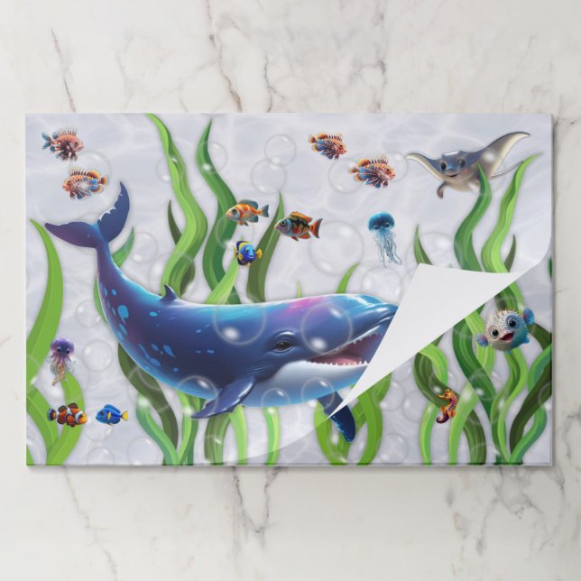 Whale Tank Large Tearaway Paper Placemat Pad (Folded)