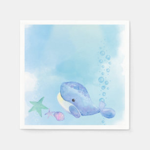 Whale Tastic Blue Birthday Napkins
