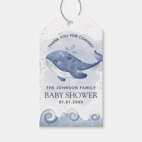 Whale Thank You Favor Gift Tag