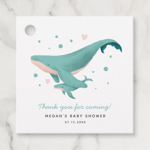 Whale Theme Nautical Baby Shower Favor Tags