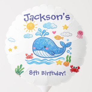 Whale Theme Summer Kids Birthday Party Balloon