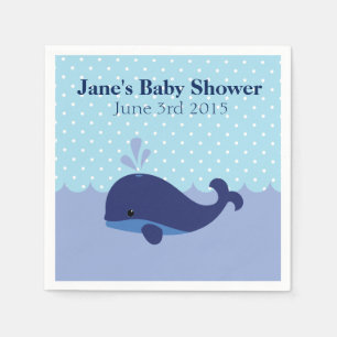 Whale Themed Boy Baby Shower Napkins