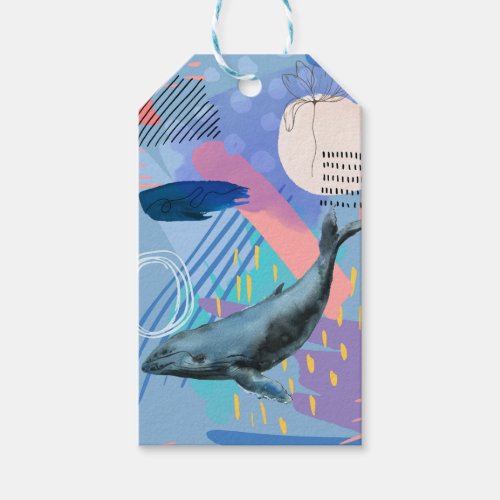 Whale themed thank you note gift tags