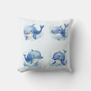 Whale throw pillow