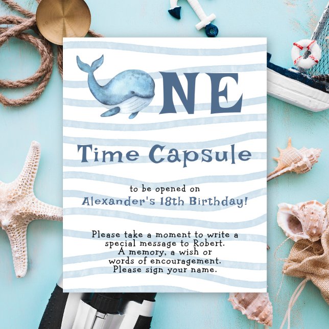 Whale Time Capsule 1st birthday Poster (Creator Uploaded)