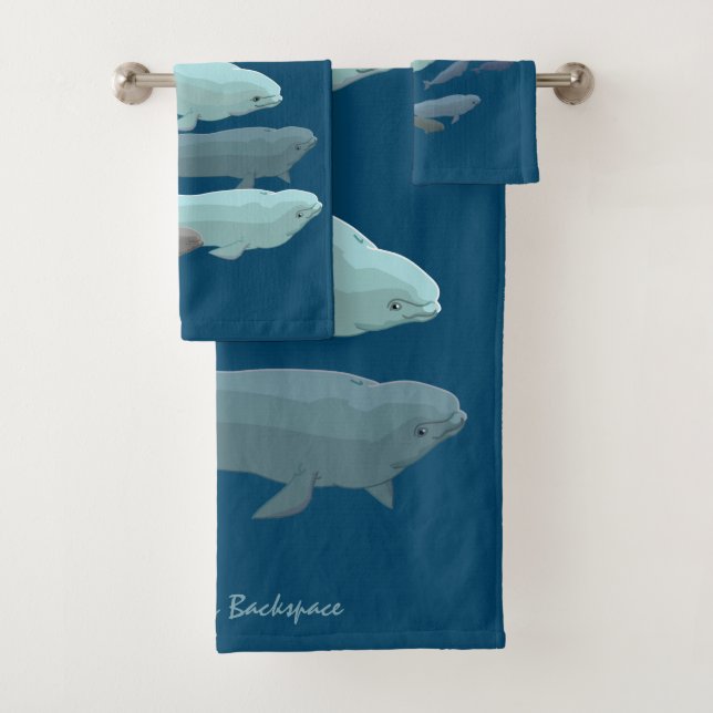 Whale Towel Sets Personalized Beluga Whale Towels (Insitu)