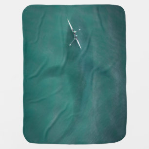 Whale Under Boat: Never Alone at Sea Baby Blanket