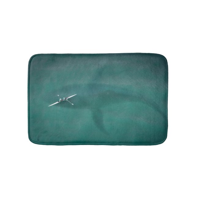Whale Under Boat: Never Alone at Sea Bath Mat (Front)