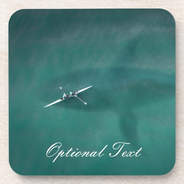 Whale Under Boat: Never Alone at Sea Beverage Coaster (Front)