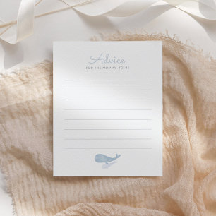 Whale Under the Sea Baby Shower Advice Card