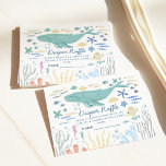 Whale Under The Sea Baby Shower Diaper  Enclosure Card<br><div class="desc">Whale under the sea baby shower diaper raffle enclosure card. Customizable</div>