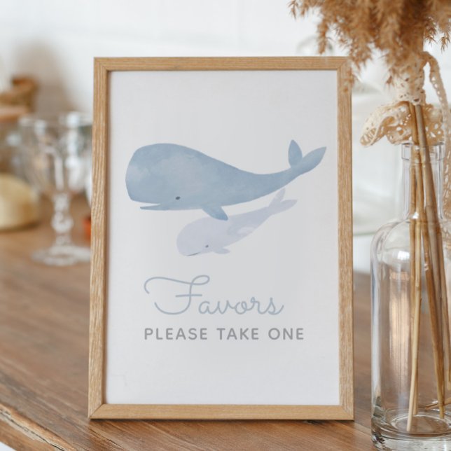 Whale Under the Sea Baby Shower Favors Sign (Creator Uploaded)