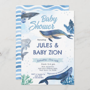 Whale - Under the Sea Baby Shower Invitation