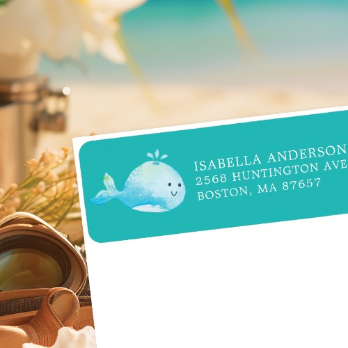 Whale Under The Sea Baby Shower Label