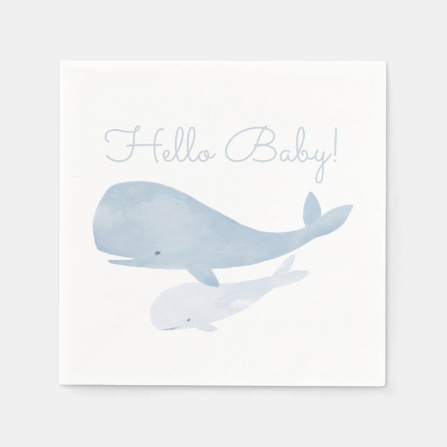 Whale Under the Sea Baby Shower Napkins (Front)