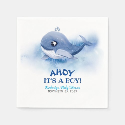 Whale Under the Sea Baby Shower Napkins