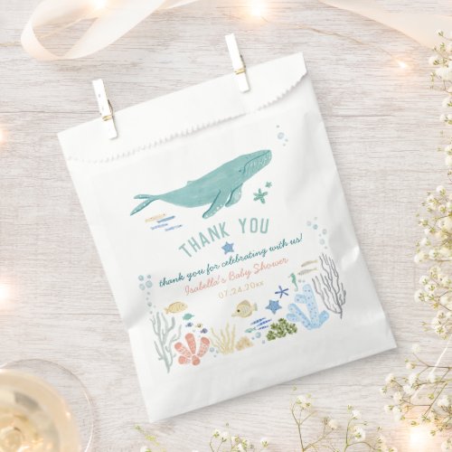 Whale Under The Sea Baby Shower Thank You Favor Bag