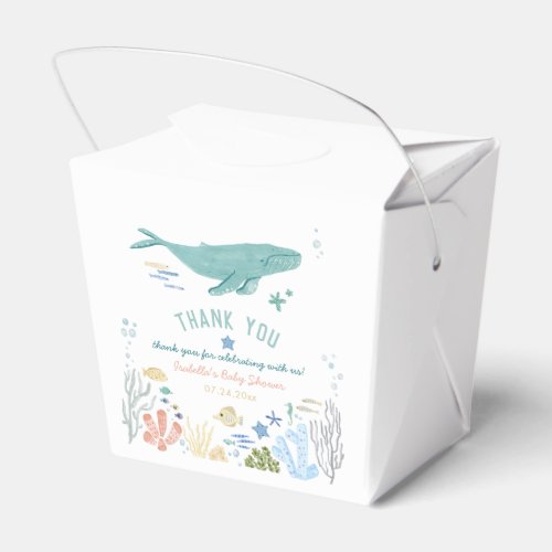 Whale Under The Sea Baby Shower Thank You Favor Boxes