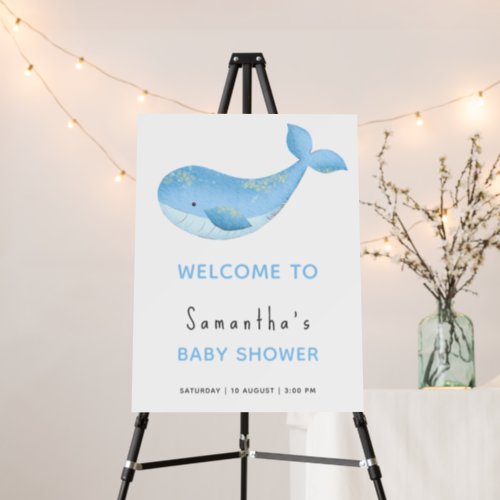 Whale under the sea baby shower welcome foam board