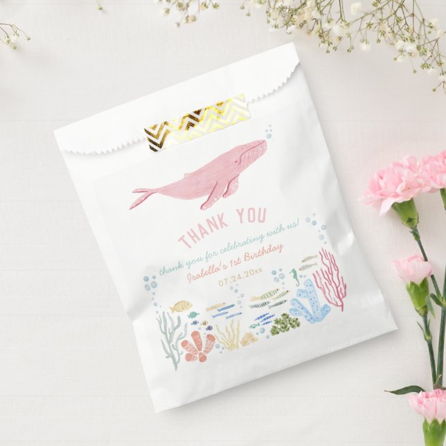 Whale Under The Sea Birthday Thank You Favor Bag (Sealed)