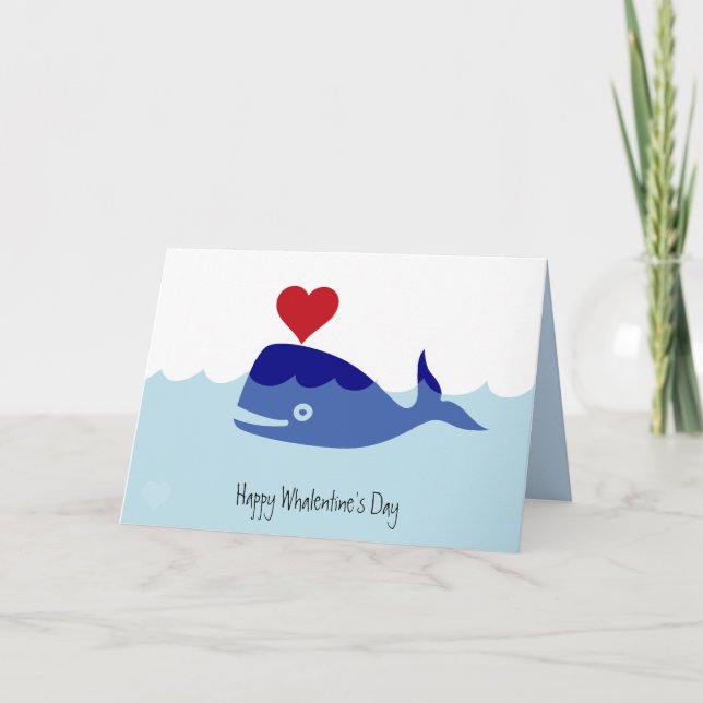 Whale Valentine's Day Card (Front)
