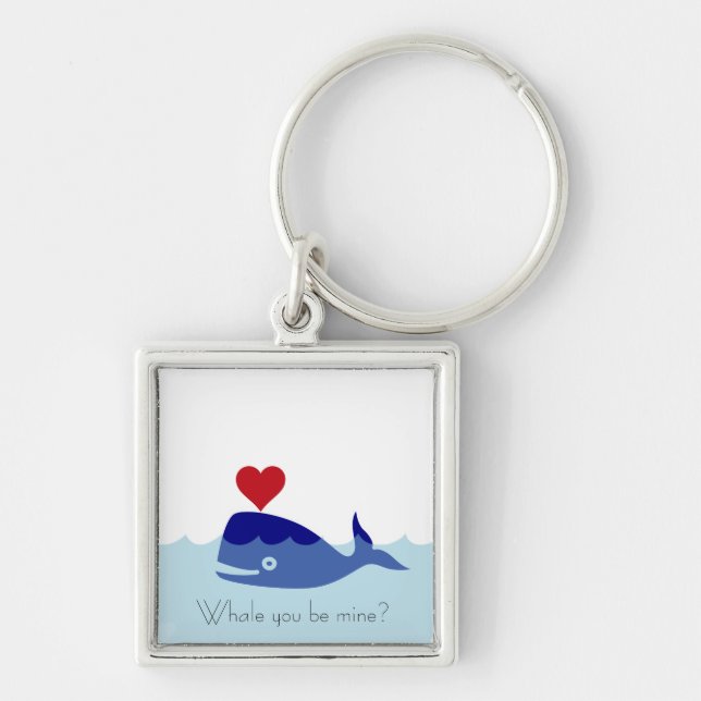Whale Valentine's Day Keychain (Front)