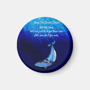 Whale Vertical Motion Scene To Down In Ocean Depth Magnet