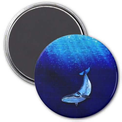 Whale Vertical Motion Scene To Down In Ocean Depth Magnet
