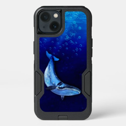 Whale Vertical Motion Scene To Down In Ocean Depth iPhone 13 Case