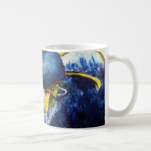 Whale vs Colossal Squid Original Fine Art Painting Coffee Mug