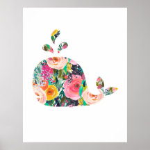Whale wall print nursery art