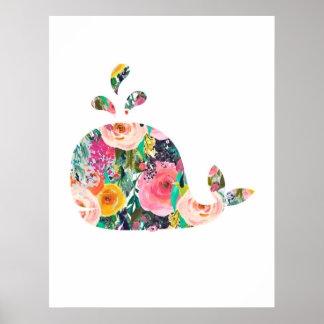 Whale wall print nursery art