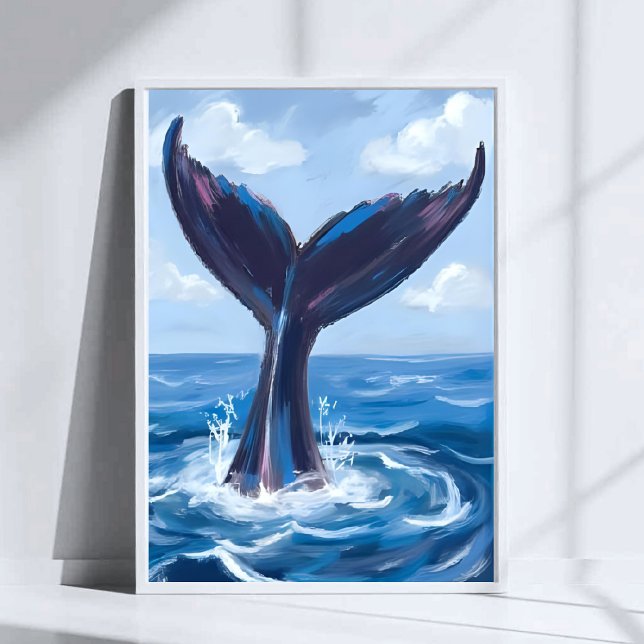 Whale Watching | Blue Ocean Watercolor Poster (Creator Uploaded)