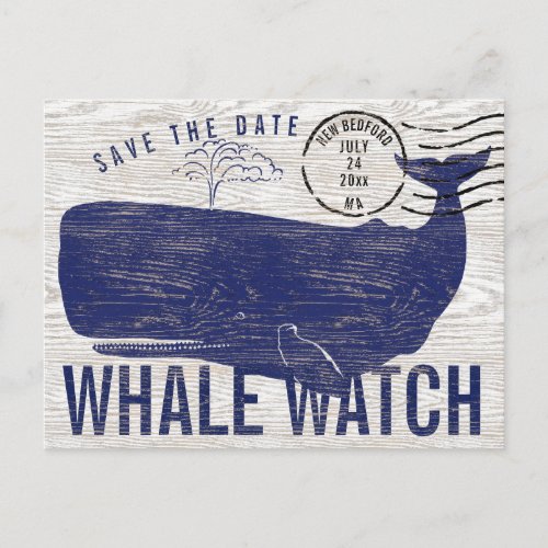 Whale Watching Coastal Save the Date Postcard