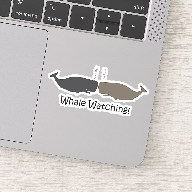 Whale Watching Cute Sticker (Detail)