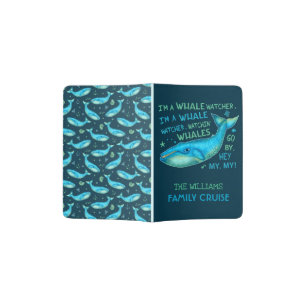 Whale Watching Family Vacation Cruise Personalized Passport Holder