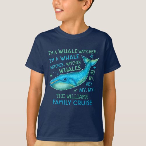 Whale Watching Family Vacation Cruise Personalized T_Shirt