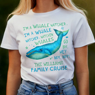 Whale Watching Family Vacation Cruise Personalized T-Shirt