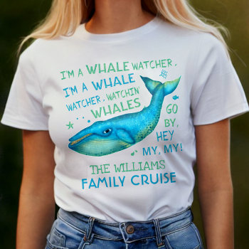 Whale Watching Family Vacation Cruise Personalized T-shirt by HaHaHolidays at Zazzle