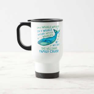 Whale Watching Family Vacation Cruise Personalized Travel Mug