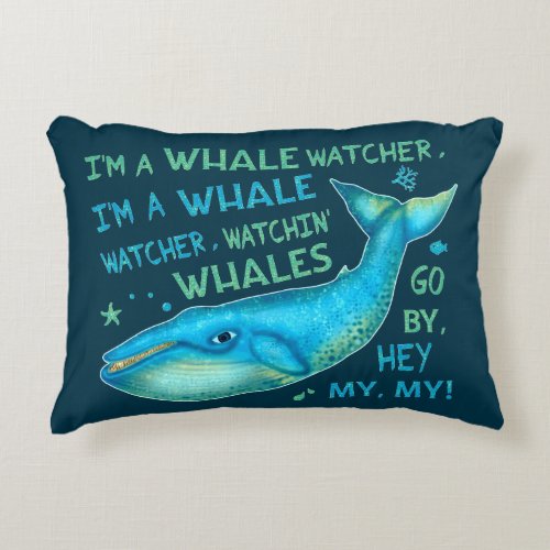 Whale Watching Family Vacation Cruise Trip Funny Accent Pillow