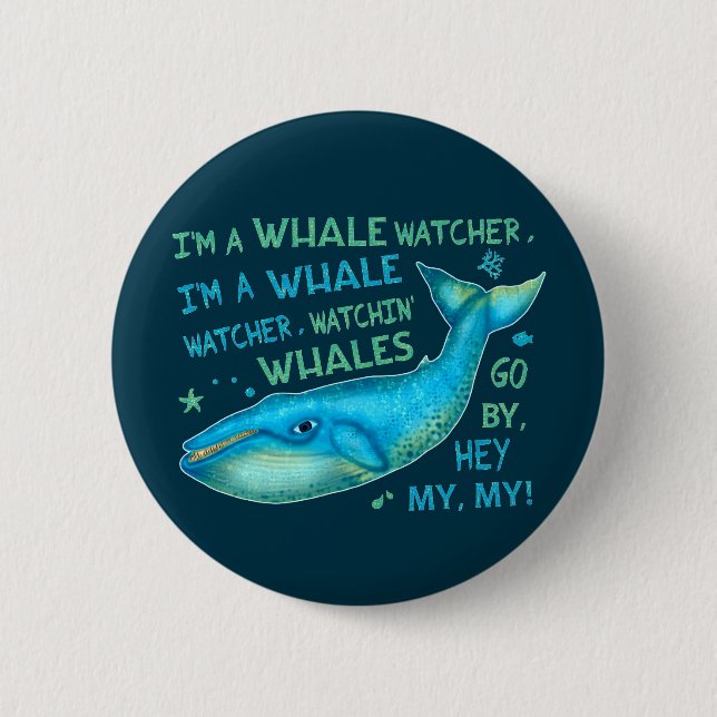 Whale Watching Family Vacation Cruise Trip Funny Button (Front)