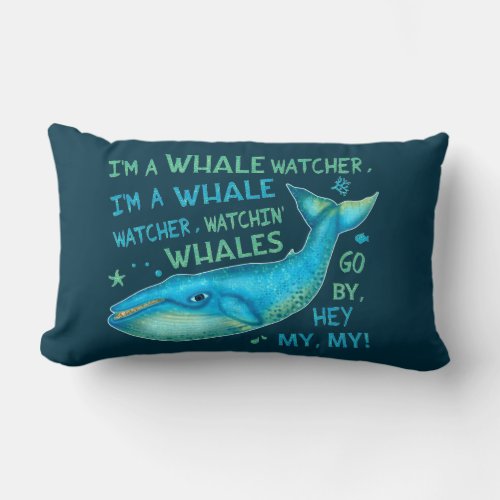 Whale Watching Family Vacation Cruise Trip Funny Lumbar Pillow