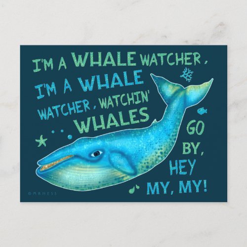 Whale Watching Family Vacation Cruise Trip Funny Postcard