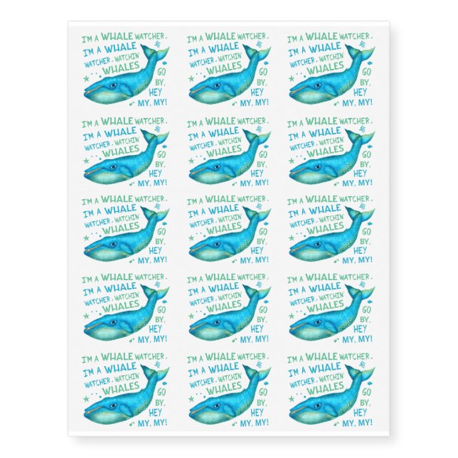 Whale Watching Family Vacation Cruise Trip Funny Temporary Tattoos (Front)