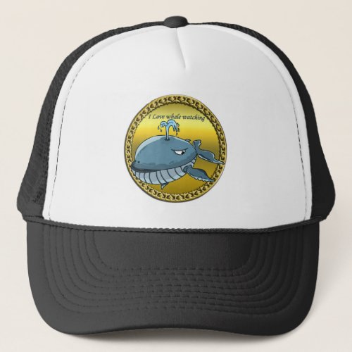 whale watching for giant floating blue whales trucker hat