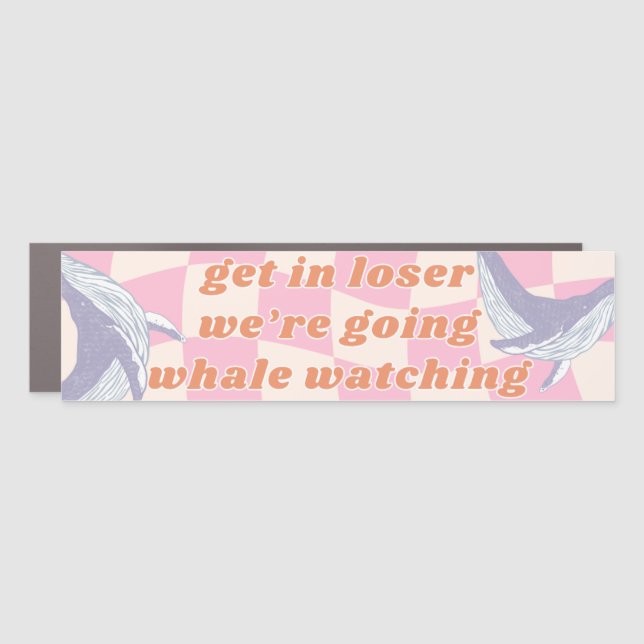 Whale Watching Humpback Bumper Sticker Cute Gift Car Magnet (Front)