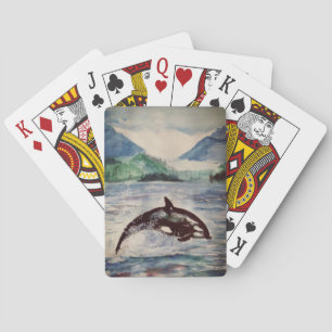 Whale Watercolor Art Playing Cards
