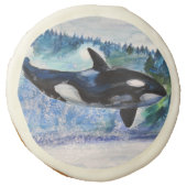 Whale Watercolor Art  Sugar Cookie (Front)